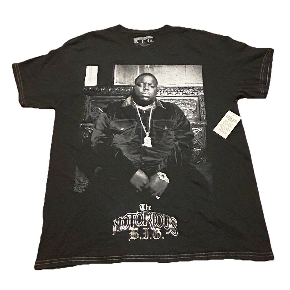 The Notorious B.I.G. Biggie Smalls Graphic T-Shirt Black Medium Brooklyn Mint